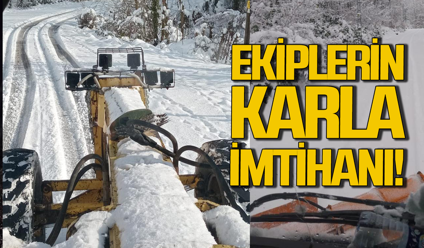 Zonguldak İl Özel İdare ekiplerinin karla mücadele çalışmaları sürüyor