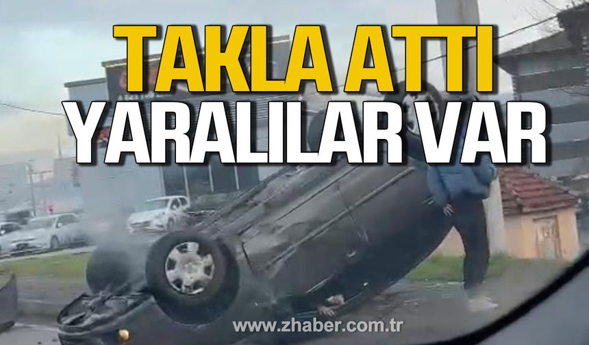Çaycuma’da otomobil takla attı. Yaralılar var