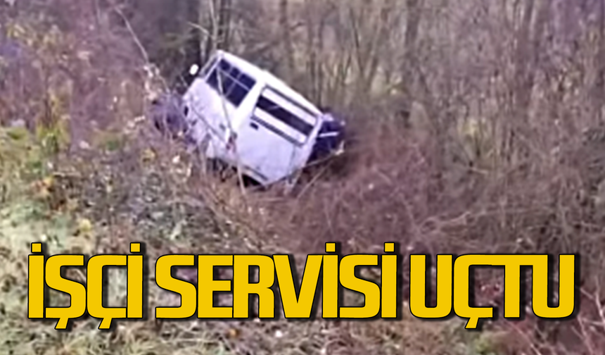 İşçi servisi kontrolden çıkıp şarampole uçtu