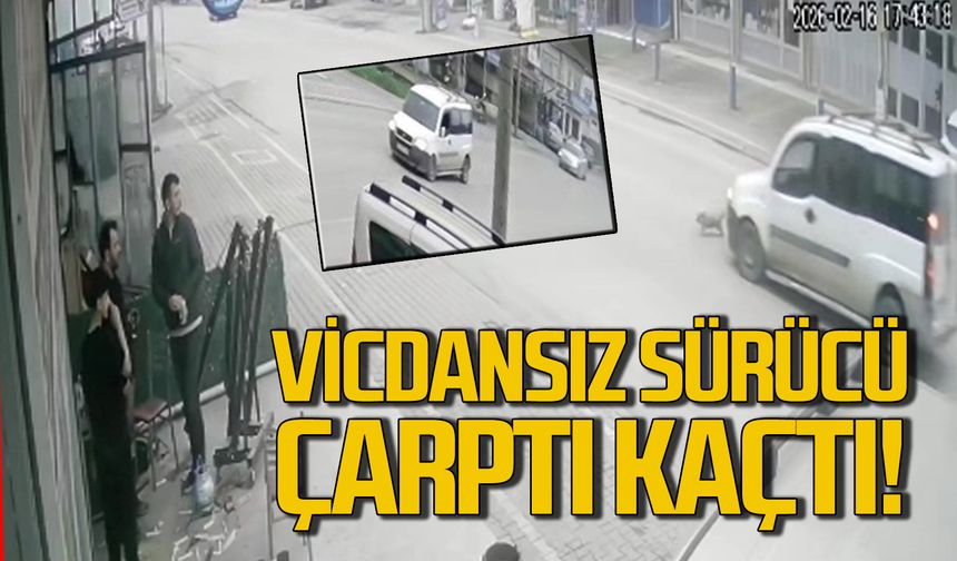 Vicdansız sürücü önce çarptı sonra kaçtı!