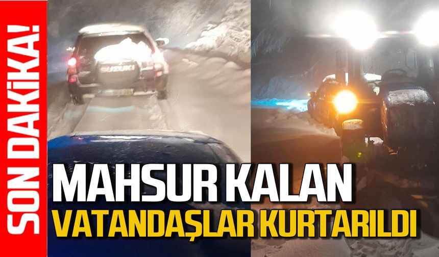 Kar yağışı bastırdı vatandaşlar yolda mahsur kaldı
