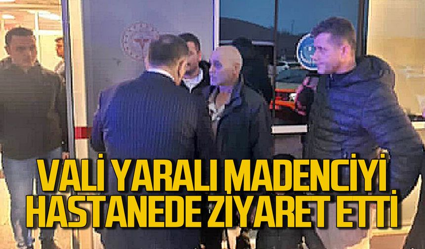 Osman Hacıbektaşoğlu göçükten yaralı kurtulan madenciyi hastanede ziyaret etti