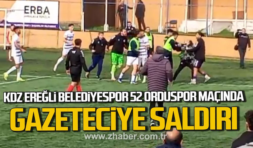 Kdz. Ereğli Belediyespor – 52 Orduspor FK maçında gazeteciye saldırı.