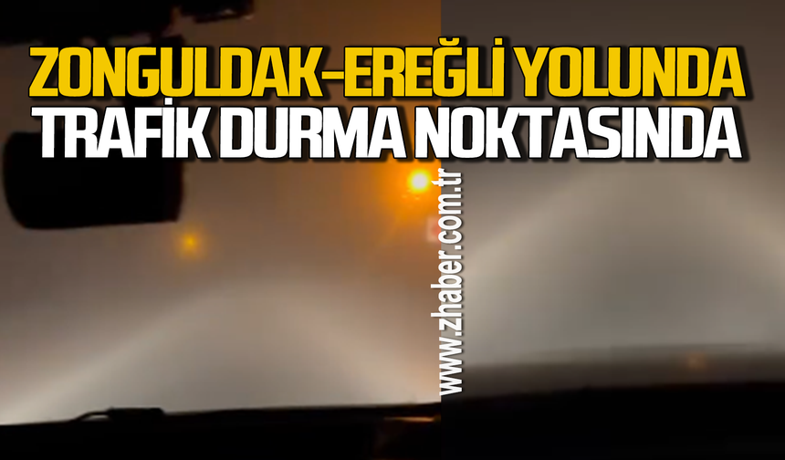 Zonguldak-Ereğli yolunda göz gözü görmüyor: Trafik durma noktasında!