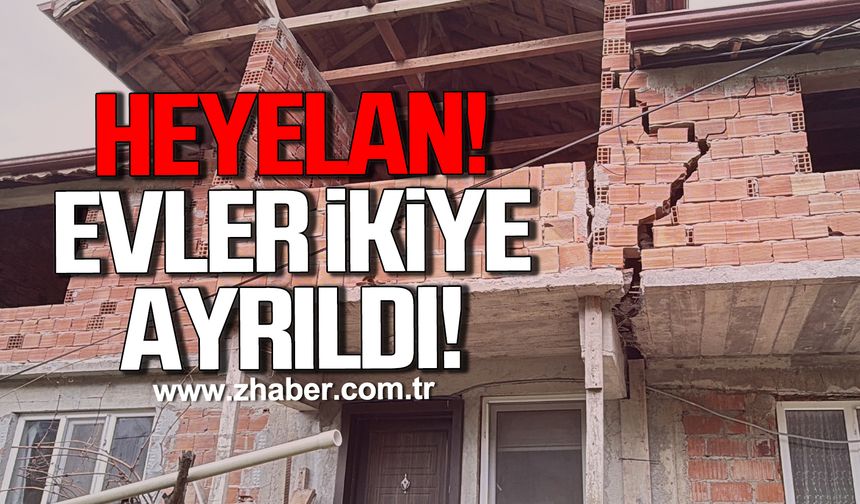 Bartın'da heyelan. Evler ikiye ayrıldı