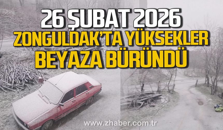 Zonguldak'ta yüksek kesimler beyaza büründü.