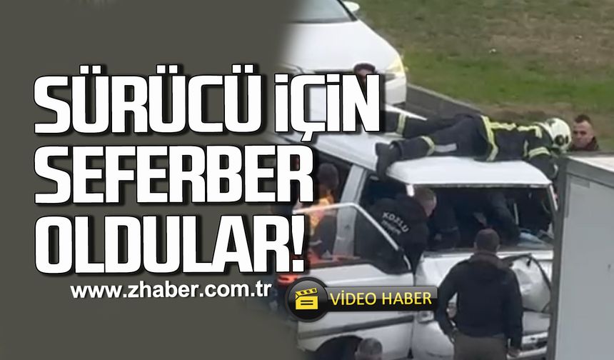 Kozlu kavşakta kaza. Sürücü için seferber oldular