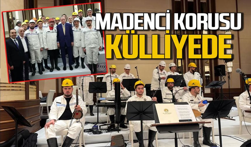 Madenci Korosu Külliye’de konser verdi: Erdoğan ile hatıra fotoğrafı çektirdiler