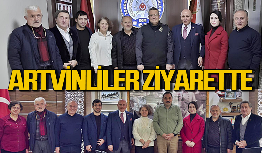 Zonguldak İl Emniyet Müdürü Sinan Ergen ve Altuğ Dökmeci'ye Artvinliler'den ziyaret