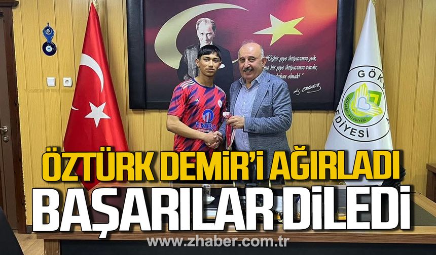 Başkan Öztürk, Demir'i ağırladı, Millî Takım seçmelerinde başarı diledi.
