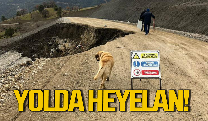 Yol heyelan nedeniyle ulaşıma kapandı