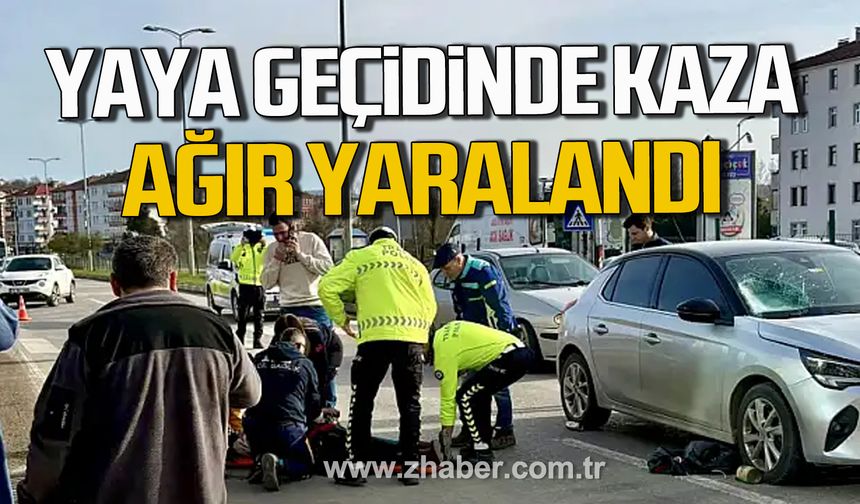 Bartın'da yaya geçidinde feci kaza. Ağır yaralandı.
