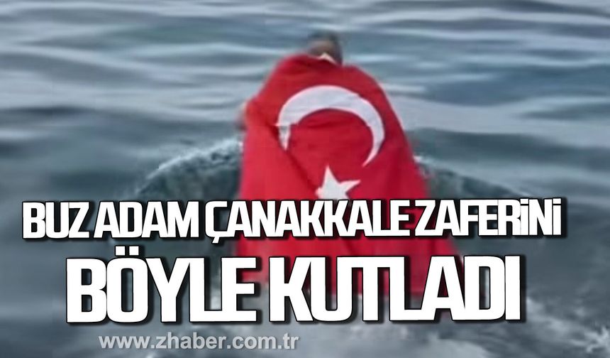 Zonguldak’ta buz adam Erkan Koca 18 Mart Çanakkale Zaferi'ni denize girerek kutladı.