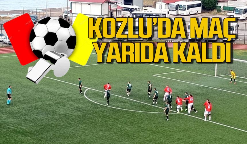 Kozlu Belediyespor-Sefercik maçı yarıda kaldı: Kırmızı kartlar havada uçuştu