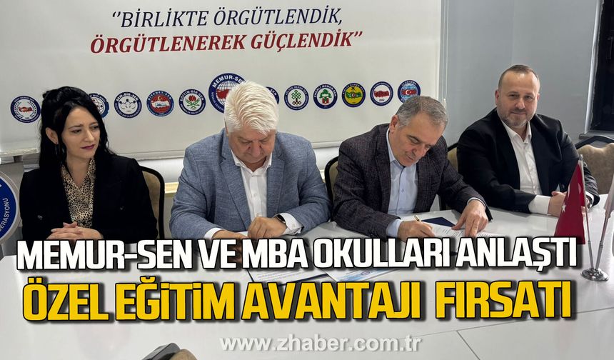 Memur-Sen ile MBA Okulları Zonguldak Kampüsü arasında protokol imzalandı