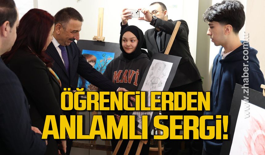 Zonguldak'ta öğrencilerden anlamlı sergi