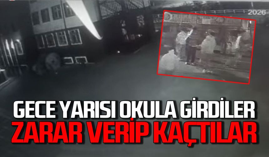 Okula girdiler: 6 kişilik grup okula zarar verip kaçtı!