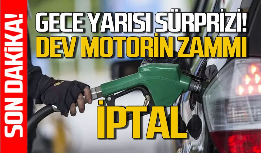 Motorine dev zam iptal edildi: Hükümet harekete geçti!