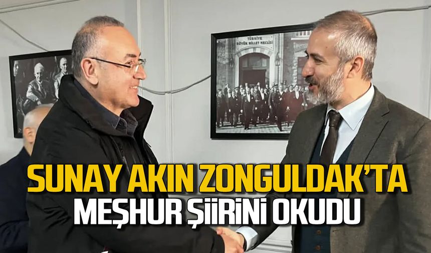 Sunay Akın Zonguldak'ta meşhur Kömür şiirini okudu