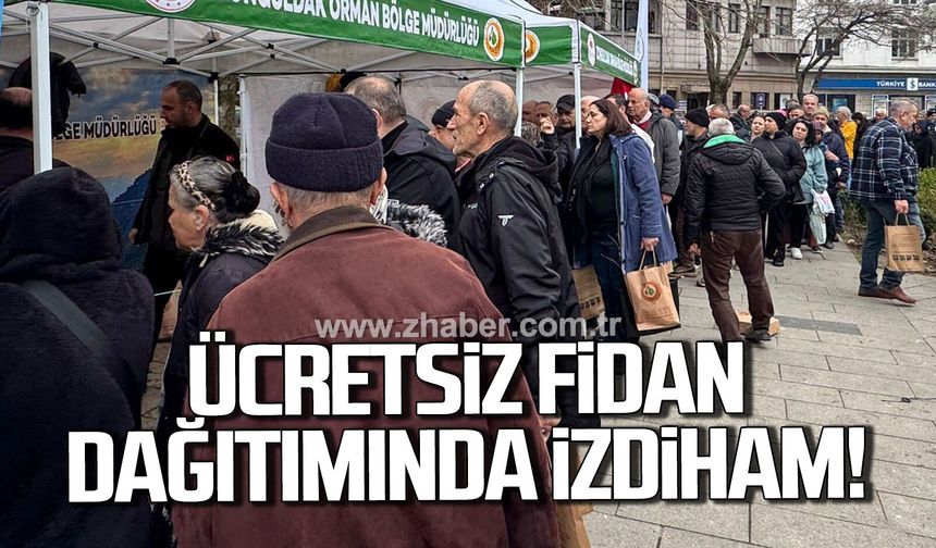 Zonguldak’ta fidan için Valilik önünde izdiham