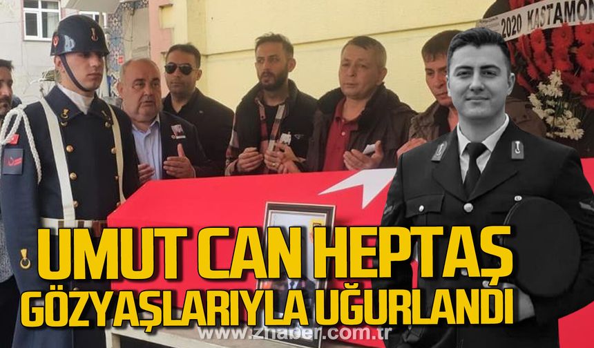 Bartın'da Jandarma Uzman Çavuş Umut Can Heptaş gözyaşlarıyla uğurlandı.
