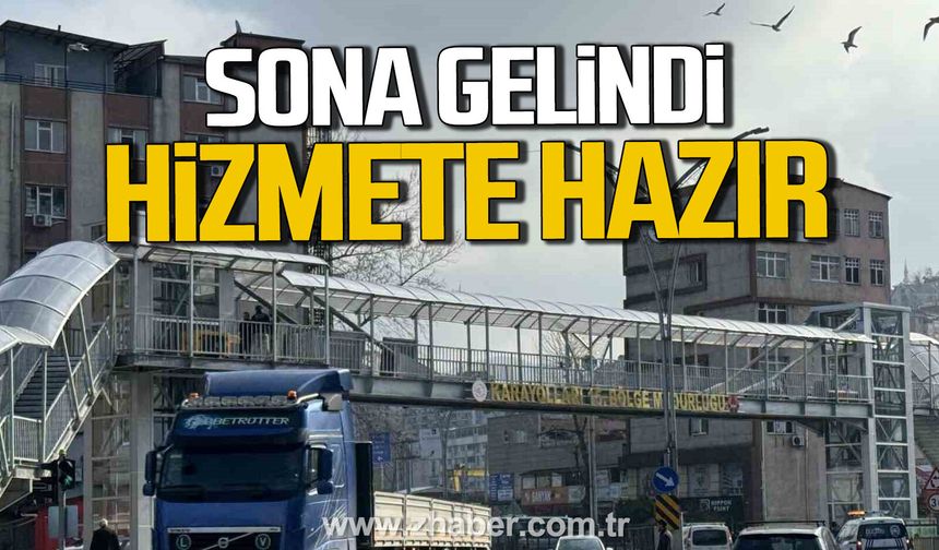 Zonguldak’ta çevre yolundaki üst geçit asansöründe sona gelindi.