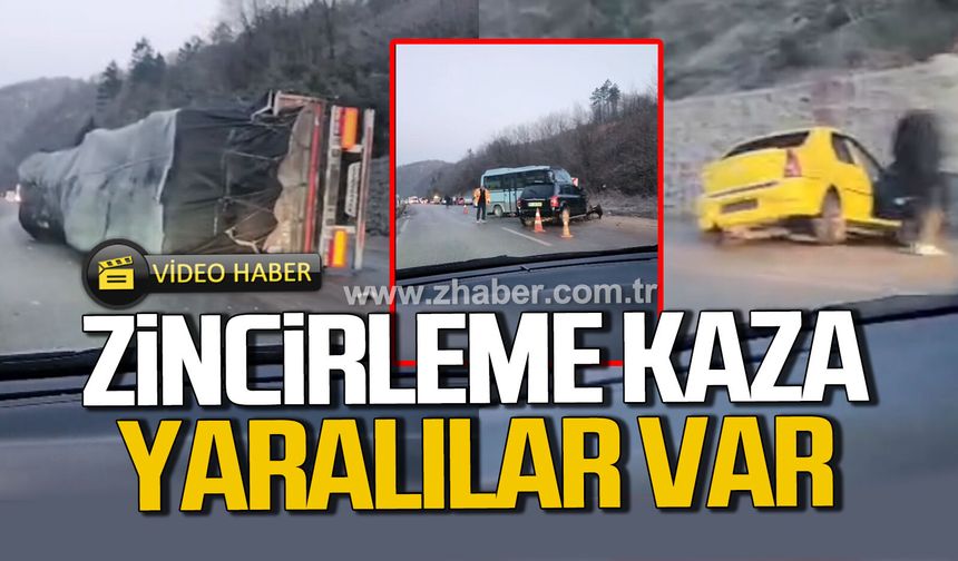 Zonguldak Ankara yolunda zincirleme kaza. Yaralılar var