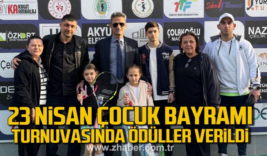 Çaycuma’da 23 Nisan Ulusal Egemenlik ve Çocuk Bayramı Tenis Turnuvası düzenlendi.