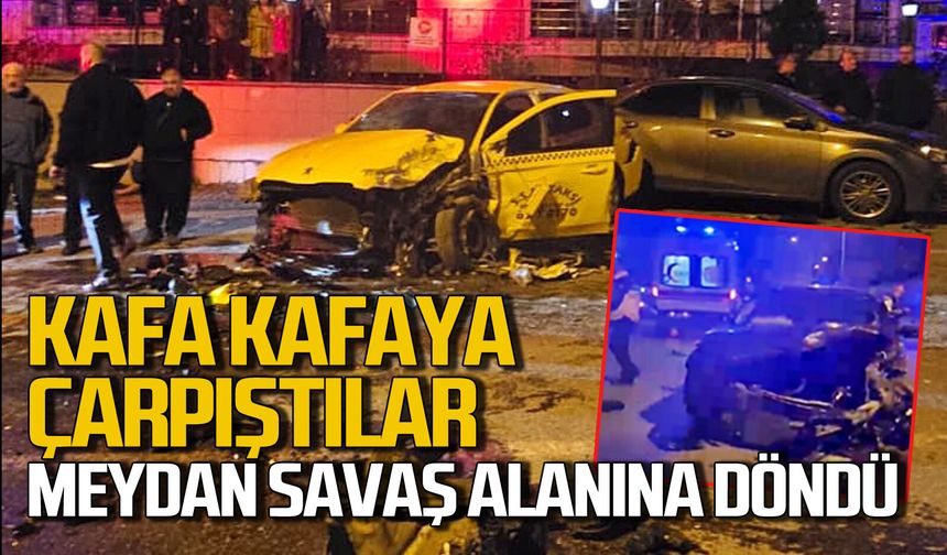 Zonguldak’ta feci kaza: Kafa kafaya çarpıştılar meydan savaş alanına döndü