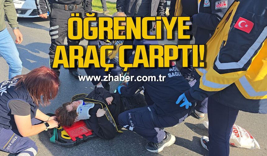Kdz.Ereğli'de sağlık personelinin kullandığı araç öğrenciye çarptı: 1 yaralı