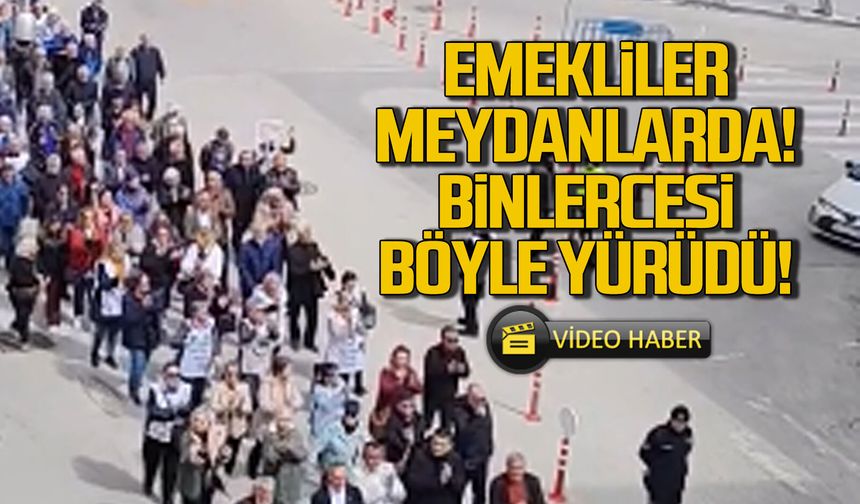 Emekliler meydanlarda... Binlercesi Karabük'te yürüdü