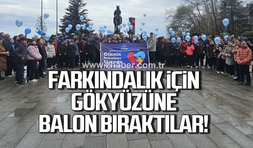 Zonguldak'ta otizm farkındalığı için gökyüzüne balon bıraktılar
