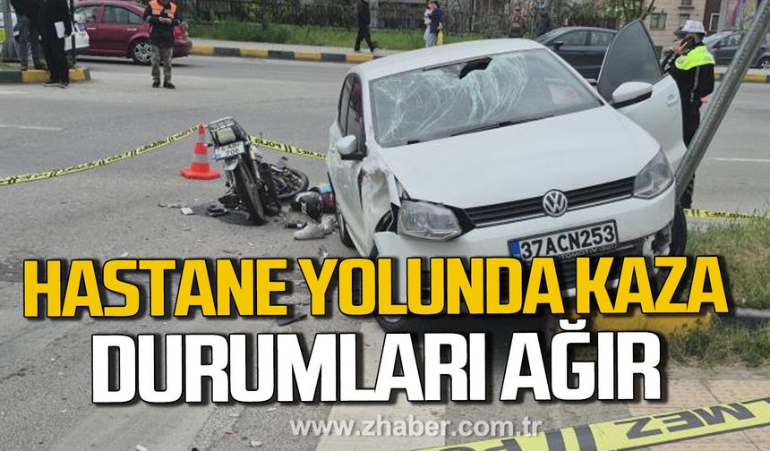 Bartın'da hastane yolunda kaza. Yaralılar var.