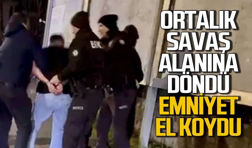 Ortalık savaş alanına döndü: İki grup arasında büyük arbede