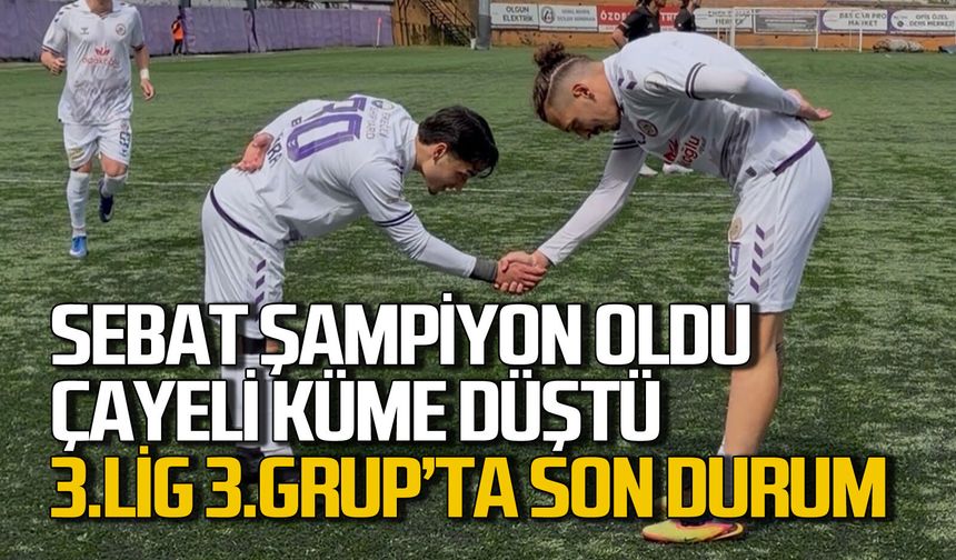 Sebat şampiyon oldu, Çayelispor küme düştü: Ligde son durum