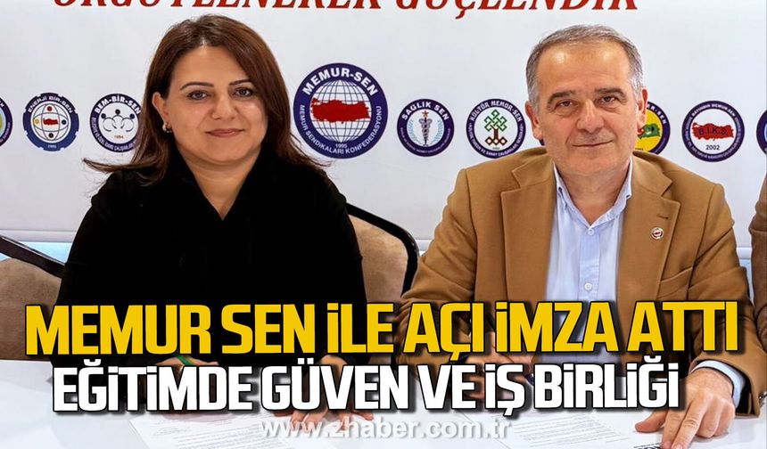 Memur Sen ile Açı Eğitim Kurumları imza attı. Eğitimde güven ve iş birliği