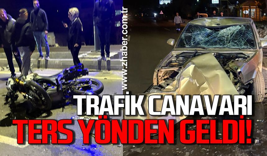 Çaydeğirmeni’nde ters yönden gelen araç motosikleti biçti!
