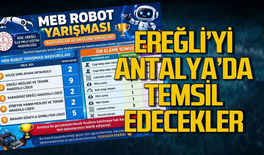 MEB Robot Yarışması’nda Ereğli okulları finale yükseldi