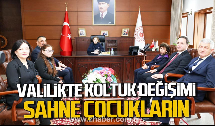 Zonguldak Valiliği'nde koltuk değişimi. Sahne çocukların...