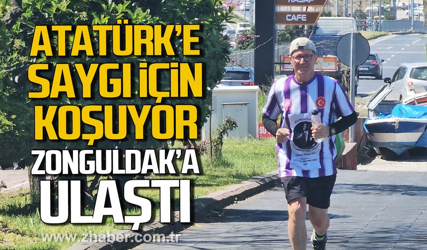 İstanbul'dan Atatürk'e saygı için koşan Fedai Kürtül, Zonguldak'a ulaştı.