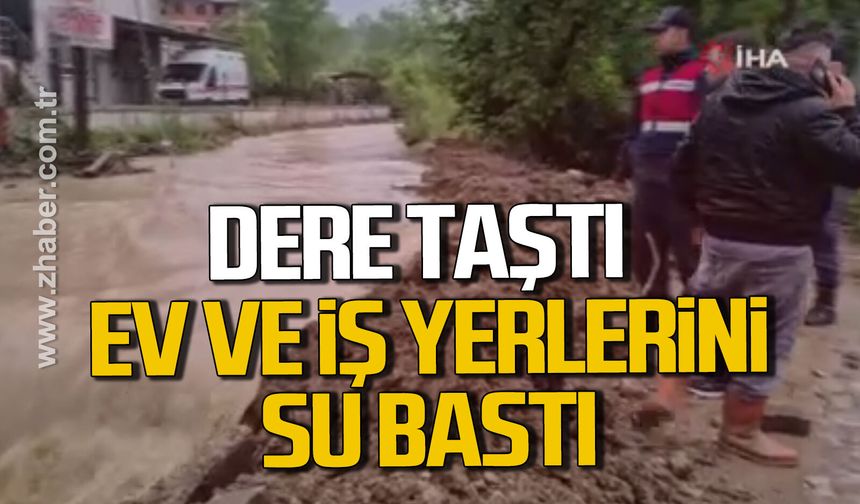Bartın'da avu deresi taştı, ev ve iş yerlerini su bastı