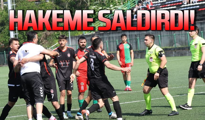 Penaltı kararı sonrası deliye döndü, Hakemin üstüne saldırdı...