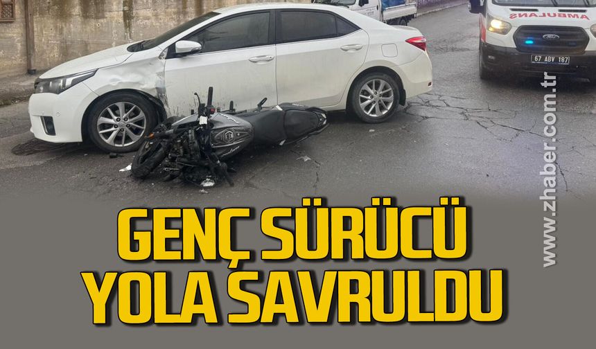 Alaplı'da motosiklet kazası kamerada: 1 yaralı