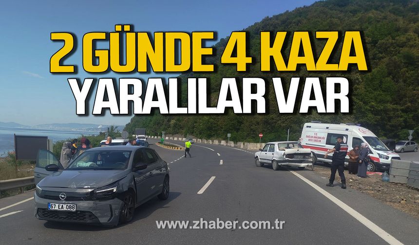 Alaplı'da iki otomobil çarpıştı. Yaralılar var