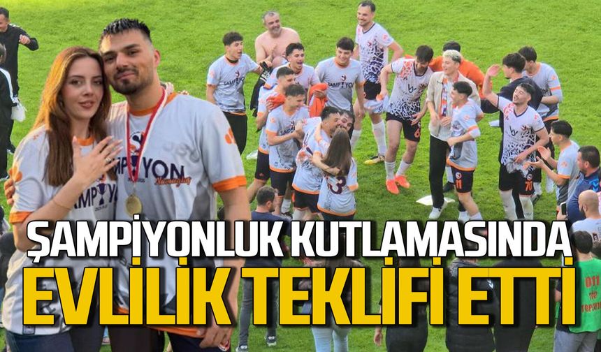 Şampiyonluk kutlamasında sürpriz evlilik teklifi