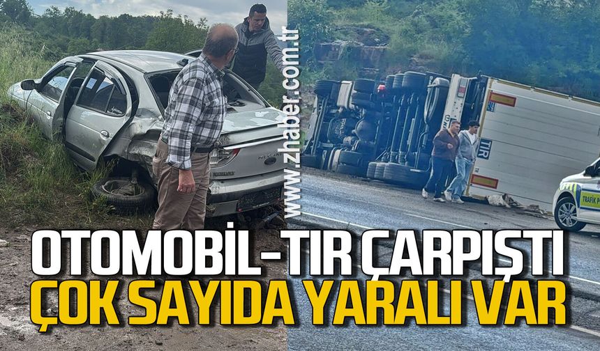 Otomobil ve tır çarpıştı: Çok sayıda yaralı var