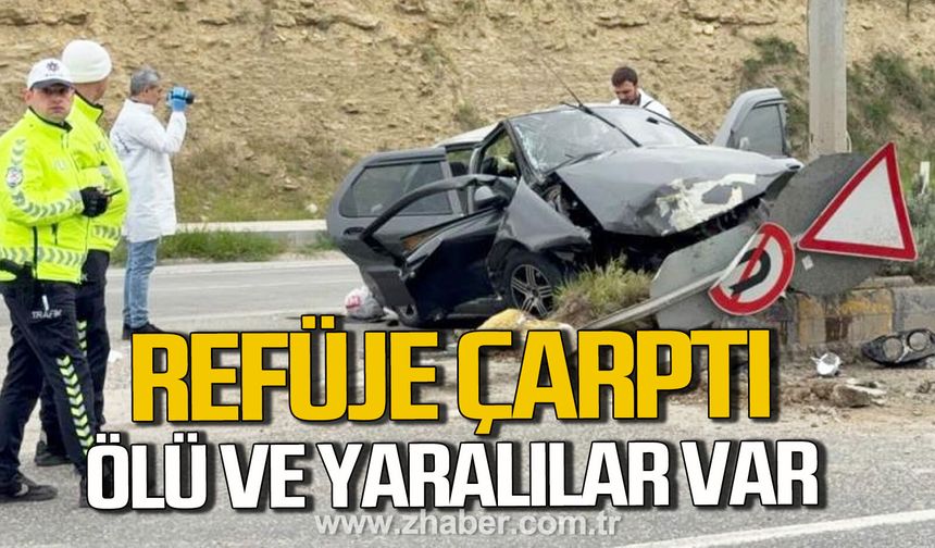 Karabük'te otomobil refüje çarptı. Ölü ve yaralılar var