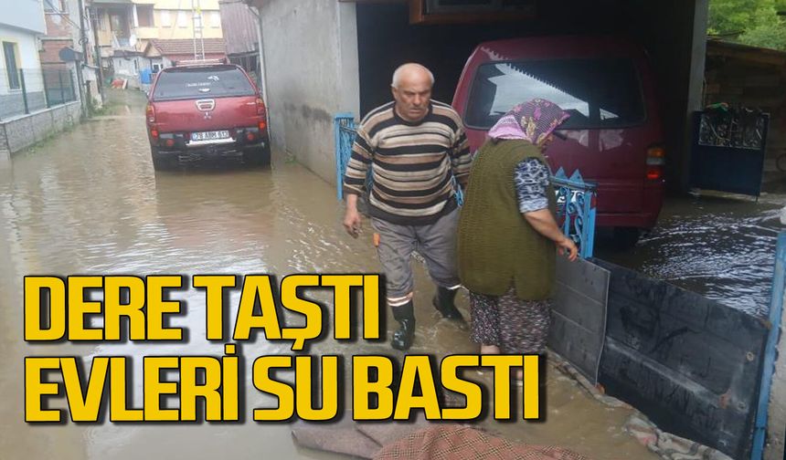 Dere taştı, evleri su bastı köy halkı tedirgin oldu