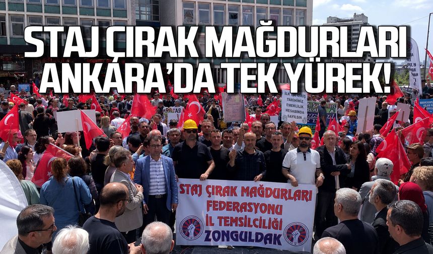 Staj çırak mağdurları Ankara'da tek yürek