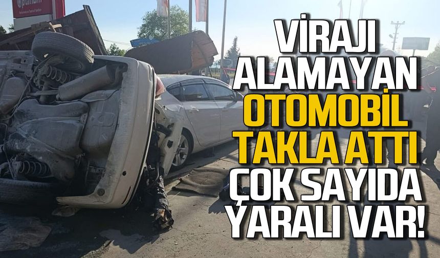 Otomobil kontrolden çıktı takla attı: Çok sayıda yaralı var